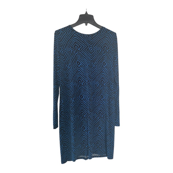 MICHAEL Michael Kors black and blue patterned long sleeve dress - Picture 1 of 6